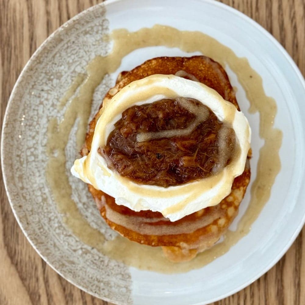 Pancakes rhubarbe