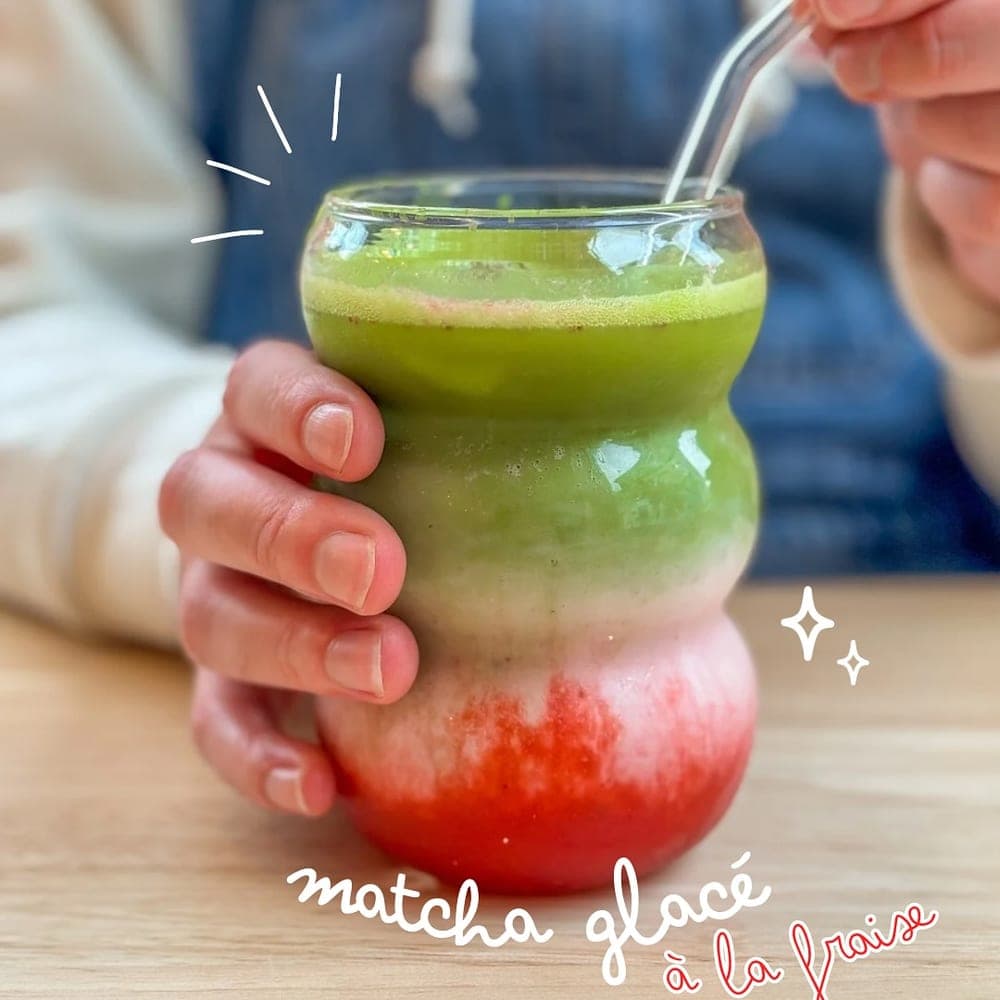 Matcha glacé à la fraise